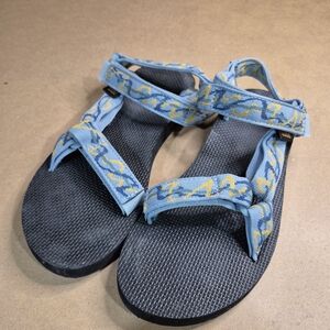 Teva Sandals with Blue and Yellow Straps